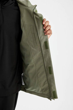 Водоотталкивающее пальто стандартной посадки DeFactoFit с капюшоном  фото 9