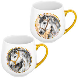 Набор кружек 2 пр. 530 мл 13,5*10,5*10,7 см "Белая лошадь" фарфор NEW BONE CHINA