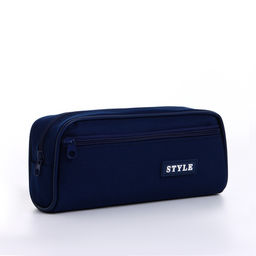 Косметичка-пенал на молнии с карманом, Style, синяя