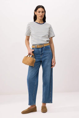 Mavi Dikis Detayl? Yuksek Bel Az Esnek Barrel Jeans TWOSS26JE00306