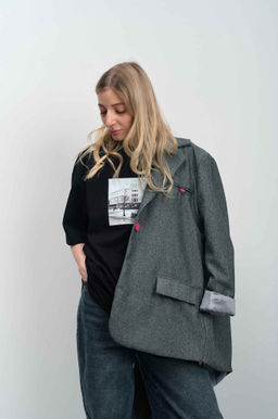 Футболка оверсайз унисекс "Восход" черный