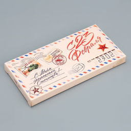 Цена за 5 шт. Коробка для шоколада, кондитерская упаковка С 23 Февраля, 17.3?8.8?1.5 см