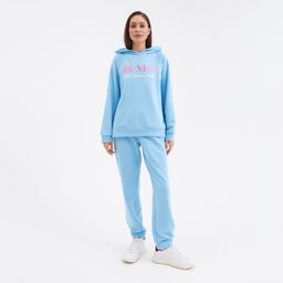 Костюм женский (толстовка, брюки) MIST Be nice, размер 52-54, голубой