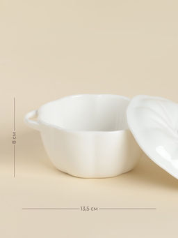 Горшочек для запекания SL Home «Осенний бриз», 230 мл, 13.5×8 см, керамика, белый