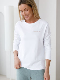 Лонгслив из премиального хлопка с принтом фольгой