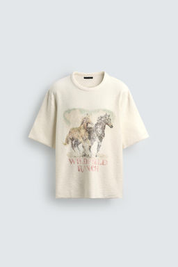 CONTRAST PRINT KNIT T-SHIRT - Zara фото 7