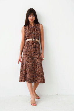 Martichelli Платье, как из к/ф Красотка, кофейное с принтом фото 2