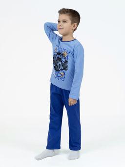 Пижама детская  темно-голубая джип ПЖ-1810 (98-104)