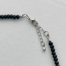 Колье из черной Шпинели с Жемчугом 40 см +