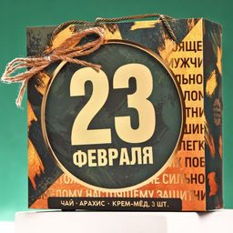Набор 23 февраля : крем-мед 30 г. х 3 шт., чай чёрный 20 г., орехи в шоколаде 100 г. - Фабрика счастья фото 4