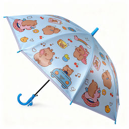 Зонт детский "Милая капибара" (цвет синий) (48,5см.)
