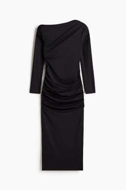 Vestido drapeado de un hombro