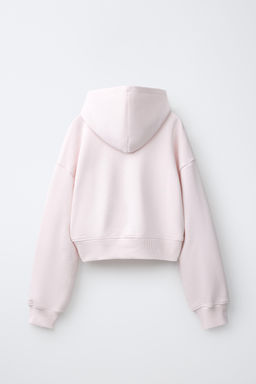 SUDADERA CAPUCHA CROPPED / Rosa claro - Zara фото 2