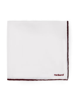 Бордово-красный базовый шелковый платок - Cacharel фото 3