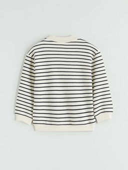 Polo Yaka ?izgili Erkek ?ocuk Sweatshirt