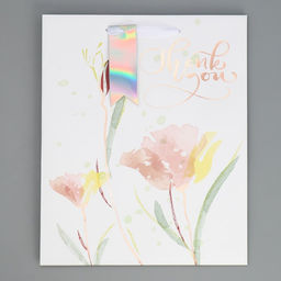 Пакет ламинированный Спасибо, 25.4 30.5 12.7 см - Дарите счастье фото 7