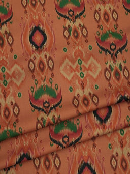 Штапель Премиум Бессараб цв.оранжевый терракот, ш.1.5м, вискоза-100%, 125гр/м.кв - Купава фото 3