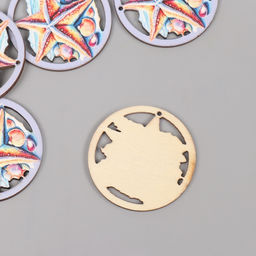 Цена за 10 шт. Декор для творчества дерево «Морская звезда», 4×4×0.3 см