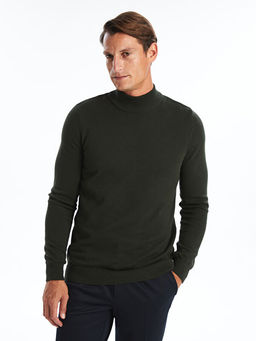 Yar?m Bal?k?? Yaka Uzun Kollu Erkek Triko Kazak