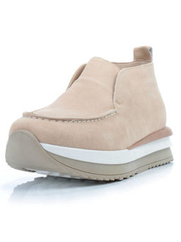 01-5576-6 BEIGE Ботинки демисезонные женские (натуральная замша, байка)