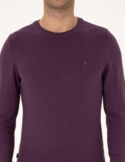 Mor Slim Fit Bisiklet Yaka Basic Triko Kazak - Pierre cardin фото 6