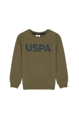 U. S. Polo Assn Детский базовый свитшот цвета хаки с круглым вырезом - U.s. polo assn фото 2