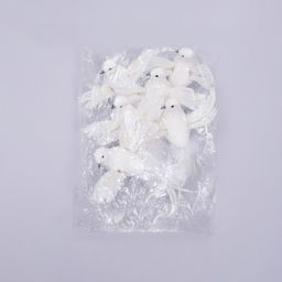 Цена за 6 шт. Декор на прищепке «Птица», белая, 18×6.5×12 см