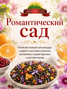 Романтический сад Зеленый ароматизированный чай GRÜNBERG LITE