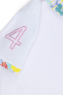 U. S. Polo Assn Белая базовая футболка с воротником-поло для девочек - U.s. polo assn фото 5