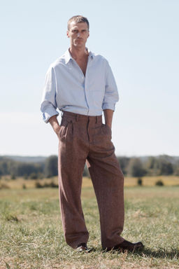 LIMITED EDITION HERRINGBONE WOOL TROUSERS - Zara фото 2