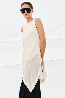 TOP EFECTO DOBLE FLUIDO / Blanco roto