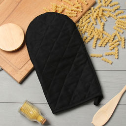 Варежка-прихватка Этель Kitchen цв.черный, 15х28см,саржа, 100% х/л