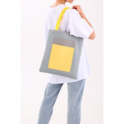 Сумка-шопер с карманом TOXIC, серый цвет, 40 х 35 см - Nazamok фото 11