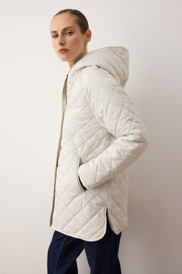 TRENDYOLMILLA Gri Kapusonlu Su Itici Kapitone Mont TWOAW23MO00131  фото 37