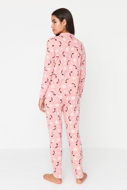 Trendyolmilla Cok Renkli %100 Pamuklu K?s Temal? Orme Pijama Tak?m? THMAW21PT0775