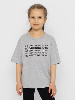 CRB wear/CWJG 63617-11 Футболка для девочки,серый меланж/Ex.Cherubino