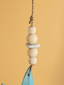 Подвеска декоративная «Звёздочки», 13×2×100 см, дерево, камень, голубая