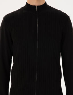 Siyah Slim Fit Fermuarl_ Triko H_rka - Pierre cardin фото 6
