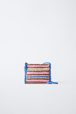 RAFFIA-EFFECT CROSSBODY BAG