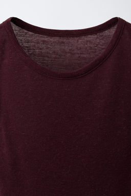 CAMISETA CON LINO / Marr?n - Zara фото 4