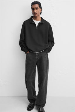BASIC QUARTER ZIP SWEATSHIRT - Zara фото 10
