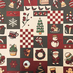 Цена за 3 шт. Бумага упаковочная новогодняя, крафт белый Календарь счастья, 70?100 см,1 лист