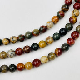 Бусины для украшений из Яшмы "Пикассо" (58 бусин) 38 см