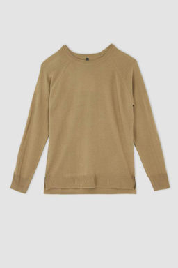 Свитер Relax Fit с круглым вырезом - Defacto фото 8