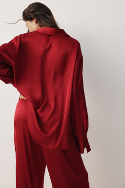 Camisa de pijama satinada con detalles decorativos - H&m фото 5