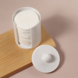 Цена за 2 шт. Органайзер для ватных дисков, с крышкой, d=6.7×11 см, белый