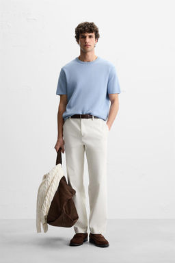 RELAXED FIT KNIT T-SHIRT - Zara фото 31