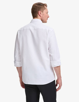 Beyaz Dokulu Regular Fit K_sa Kollu G_mlek