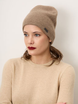 Шапка из кашемира 15-14-019-0C капучино