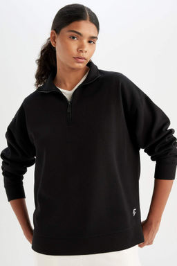 DeFactoFit Oversize Fermuarl? Dik Yaka Spor Sweatshirt  фото 2